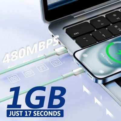 Anti-breakage gradient nylon braided Charging Cable (USB to Type- C)