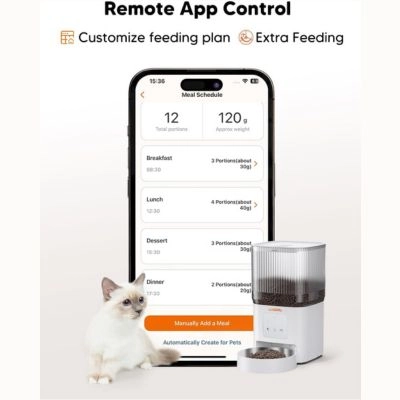 Automatic Cat Feeder Dispenser with Voice Interaction (5L)