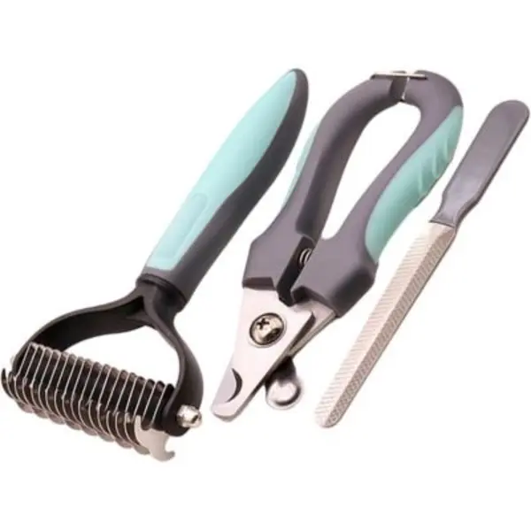 Three-in-One Pet Grooming Comb Claw Clippers for Cats & Dogs