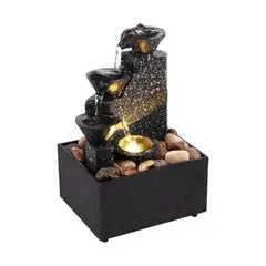 Tabletop Waterfall Decoration Relaxation Meditation Desktop Fountain with Soft Light