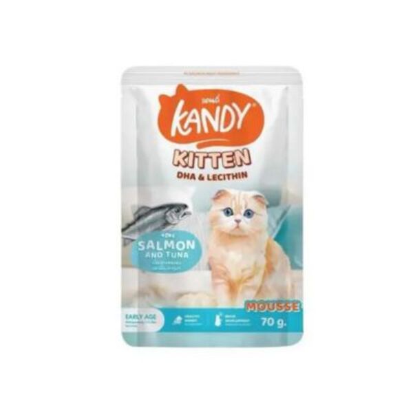 Kandy Kitten Pouch DHA & Lecithin with Salmon and Tuna Mousse 70g