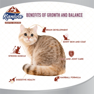 Kaniva Cat Food Growth & Balance Chicken, Egg & Rice for All Ages (2.8kg)
