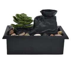 Tabletop Waterfall Decorative Desk Fountain with Soft Light