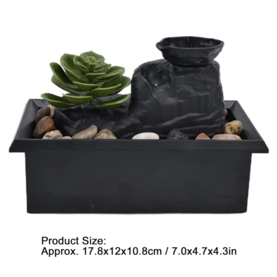 Tabletop Waterfall Decorative Desk Fountain with Soft Light