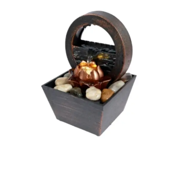 Tabletop Waterfall Decorative Desk Fountain with Soft Light