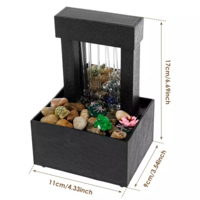 Tabletop Vintage Indoor Waterfall Decorative Desk Fountain with Led Light