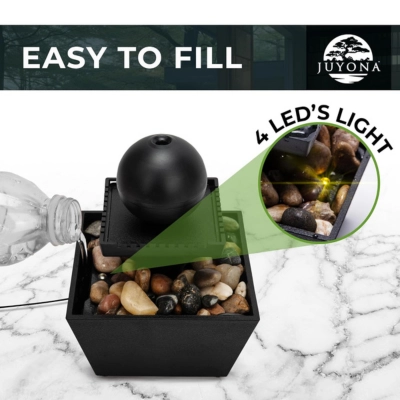 Tabletop Waterfall Decorative Desk Fountain with Soft Light