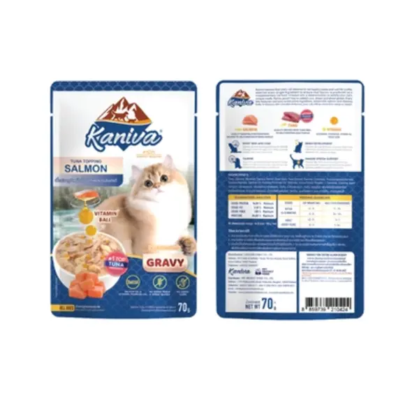 Kaniva Pouch Tuna Topping Salmon In Gravy for All Ages 70g