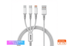 3N1 Fast Charging USB Cable – 3A, 100W, Pure Copper Braided & Shielded for PC & Mobile (JC-176)