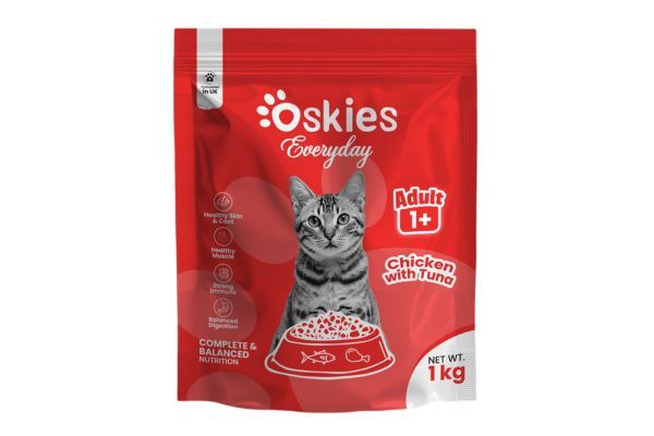 Oskies Adult Cat Food Chicken with Tuna (1kg)